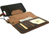 Echte Vintage-Softhülle für iPhone 7, abnehmbarer Einband, Buch-Geldbörse, Karte, Ausweis, abnehmbarer, schlanker, weicher Halter, kabelloses Laden, dunkelbraunes Daviscase