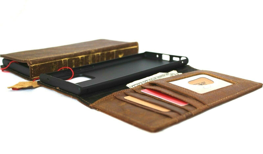 DavisCase genuine leather book wallet cover for Samsung Galaxy Note 20 Ultra 5G with card slots and wireless charging window.