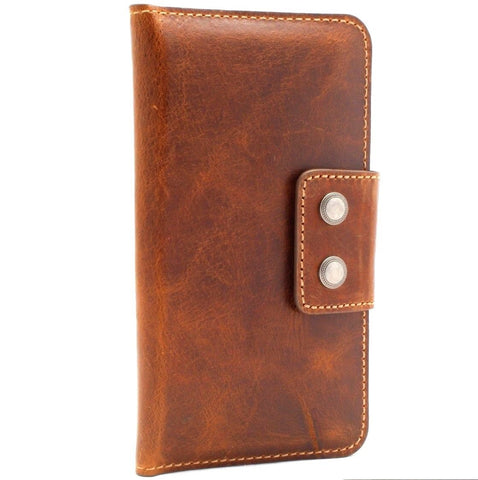 Genuine leather case for samsung galaxy S10 book s9 plus s8 iphone 7  6 wallet closure cover 8 cards slots slim Full daviscase