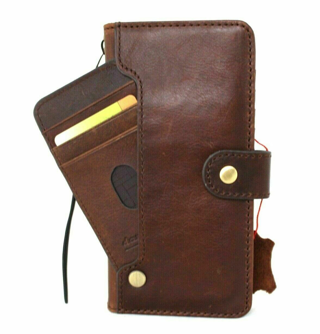 Handmade Genuine Leather Galaxy S24/S25/S26 Edge Ultra Plus Wallet Book Cover by DAVISCASE with card slots and protective design.