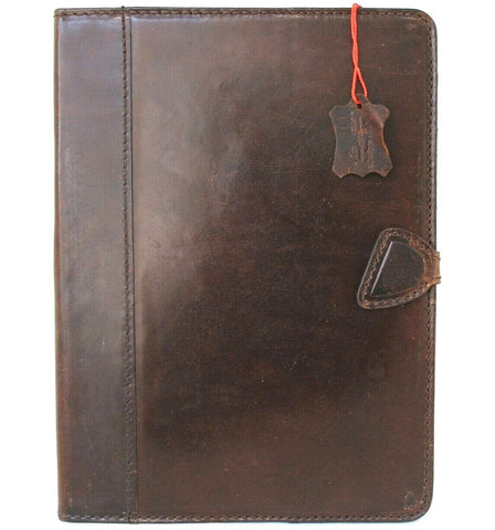 Genuine Vintage Leather Case for Apple iPad Pro 11 (2021) Handmade Hard Cover flip rubber Credit Card Slots Brown Slim Style DavisCase