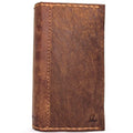 Genuine leather handmade iPhone 8 case by DAVISCASE with wallet card slots, vintage business style, soft leather, and wireless charging support.