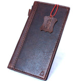 Genuine real leather Case for Oppo R11 Plus book wallet cover Cards slots id cover hand made Art dark brown slim daviscase