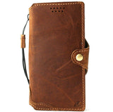 Genuine Tan Leather Case for Samsung Galaxy Note 10 book wallet cover luxury flip rubber Slim Style Strap Daviscase