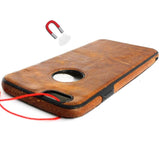 Étui en cuir véritable pour iPhone 8 plus, portefeuille à couverture magnétique, support en caoutchouc fin, luxe Jafo