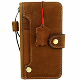 Genuine Natural Tan Leather Case For Apple iPhone 12 PRO Book Wallet Vintage Design ID Window Credit Cards Slots Soft Cover Top Grain DavisCase