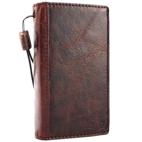 Genuine vintage leather Case for LG G8 book  wallet wireless charger cover slim brown cards slots handmade daviscase 8