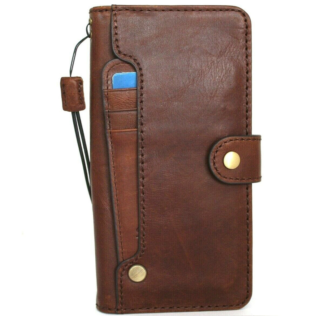 Handmade genuine leather case for Samsung Galaxy S21 Ultra 5G, with wallet design and rubber holder from DAVISCASE.