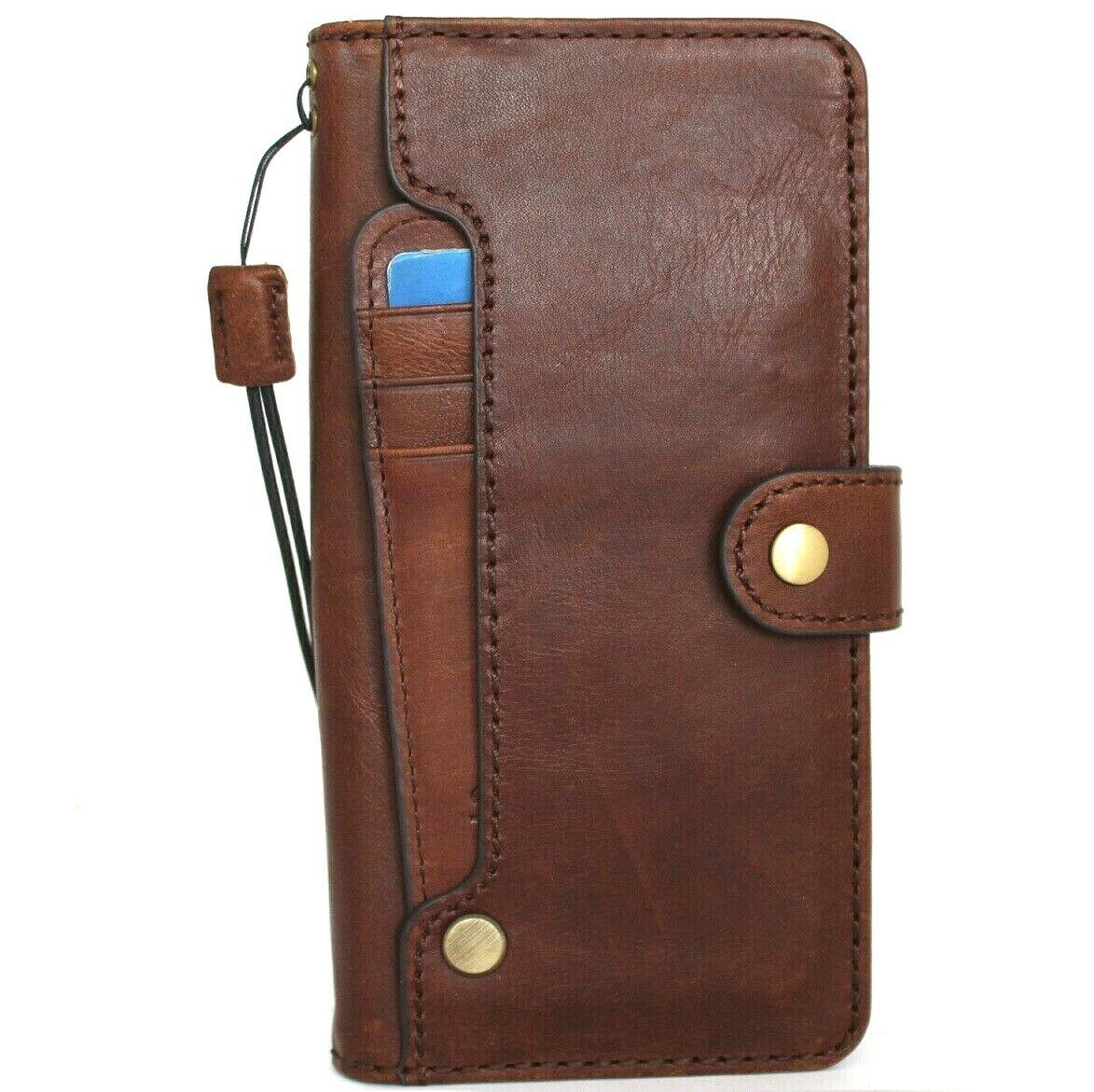 Handmade genuine leather case for Samsung Galaxy S21 Ultra 5G, with wallet design and rubber holder from DAVISCASE.