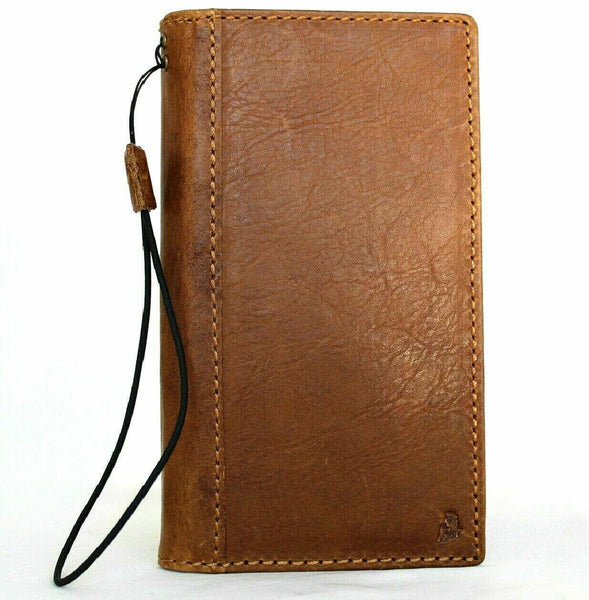 Genuine Tanned Leather Case for Samsung Galaxy S20 book Slim wallet cover Cards wireless charging holder luxury rubber ID window Davis