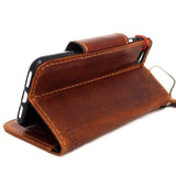 Echtes Vintage-Leder für iPhone 7, magnetische Hülle, Brieftasche, Kreditkartenetui, Buch, luxuriös, Rfid Pay
