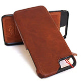 genuine vintage leather Case fit for iphone 8 plus book slim holder cover Luxury