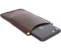 Genuine full leather iPhone 8 case with wallet card slots, slim design, and support for wireless charging, in classic Davis style.