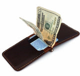 Genuine buffalo Leather man mini wallet Money id credit cards pocket small style daviscase