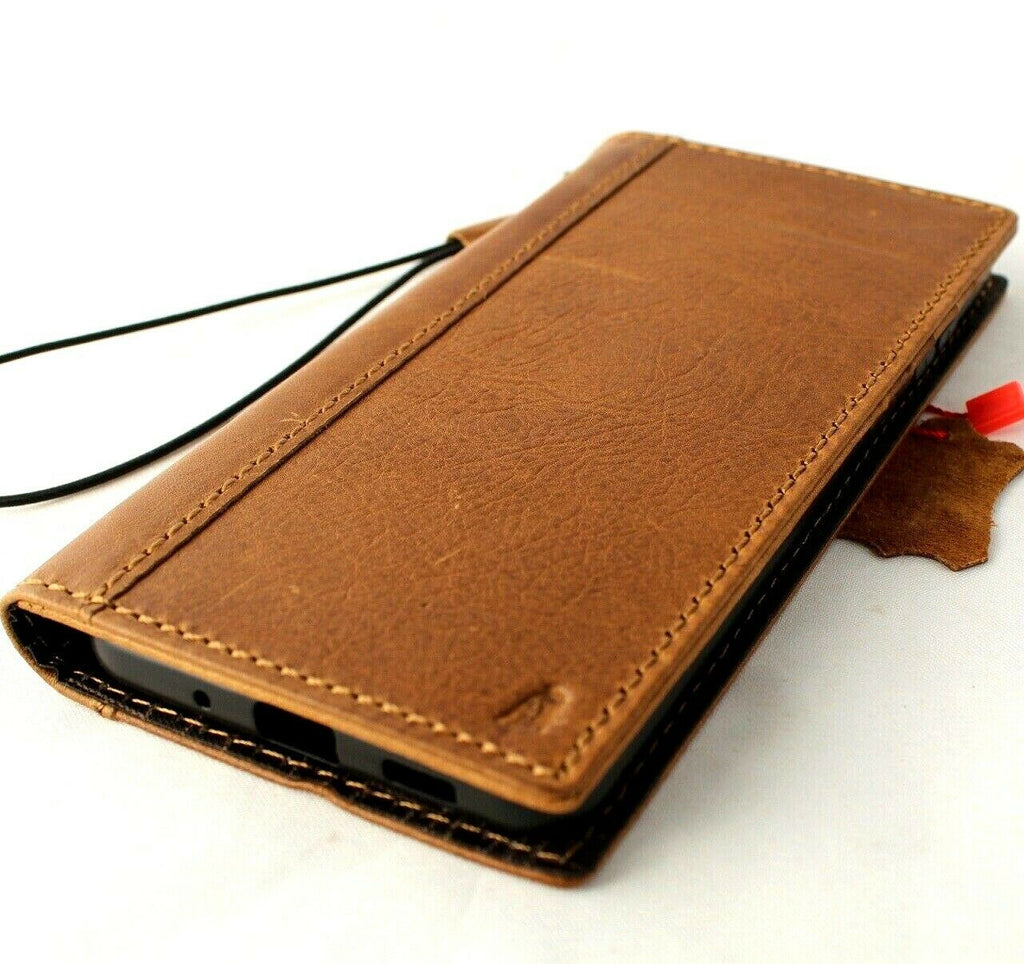 DavisCase genuine leather Samsung Galaxy S20 Ultra wallet case with card slots, wireless charging holder, and luxury rubber accents.