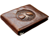 Men's Genuine Leather Wallet  Credit Card Slots Bill Tree of Life Handmade Tan Diy DavisCase Luxury