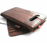 Genuine Natural Leather Case for Samsung Galaxy S10 5G  (6.7") Wallet Book Soft Luxury Rubber Dark Brown DavisCase