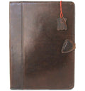 Brown genuine vintage leather iPad Pro 11 (2020) case by DAVISCASE with flip cover, credit card slots, handmade hard shell.