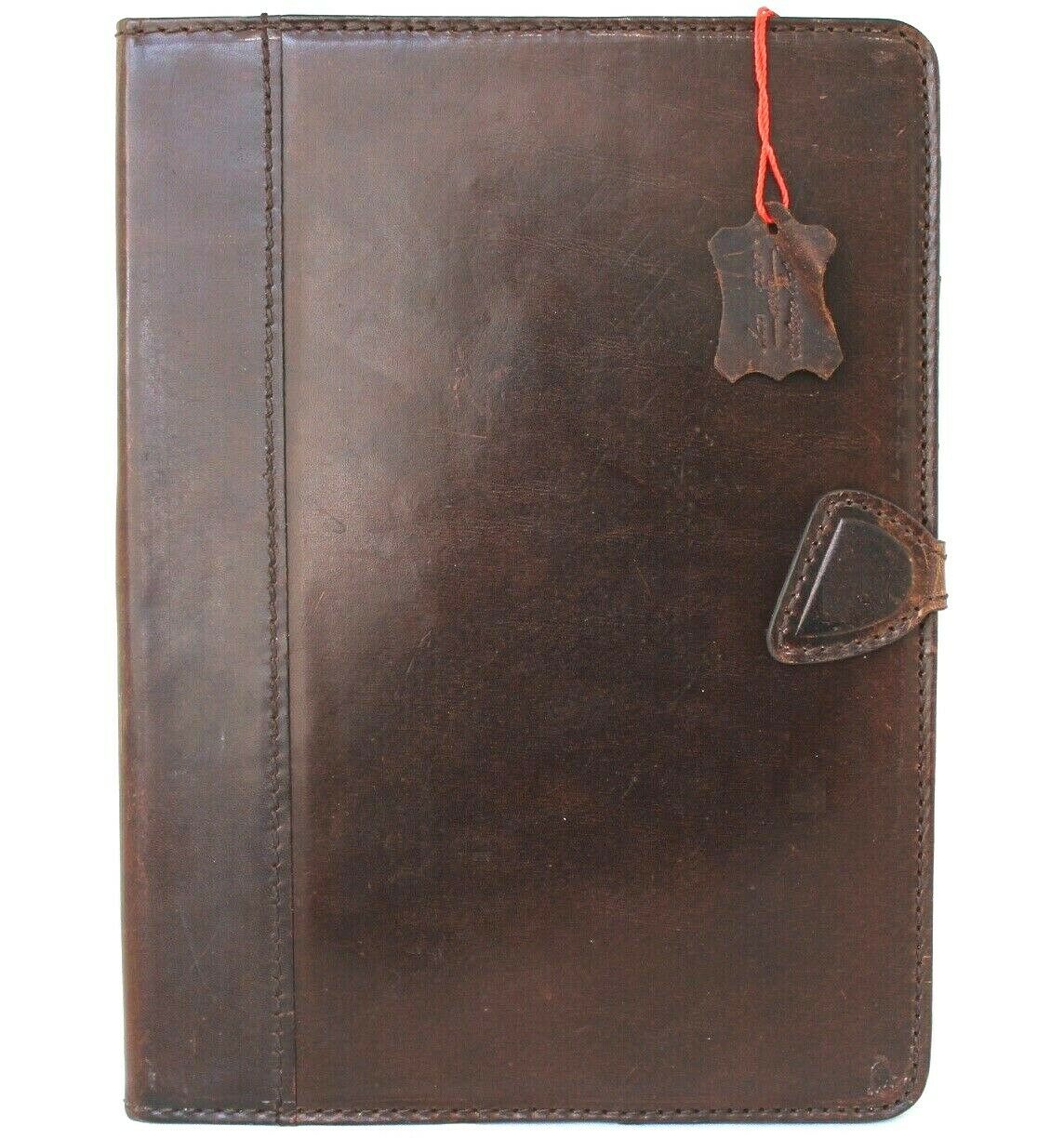 Brown genuine vintage leather iPad Pro 11 (2020) case by DAVISCASE with flip cover, credit card slots, handmade hard shell.