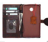 Étui en cuir véritable couverture rigide pour Motorola Nexus 6 pochette portefeuille téléphone peau aimant fermer clip daviscase