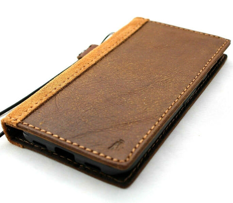 Genuine Tan Leather Case for Google Pixel 4a 4G Book Wallet Full Cards holder Vintage Suede Design Stand Classic Luxury Slim Davis 1948