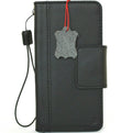Genuine black leather Galaxy Note 20 Ultra 5G wallet case by DavisCase with card slots, ID window, and magnetic closure.