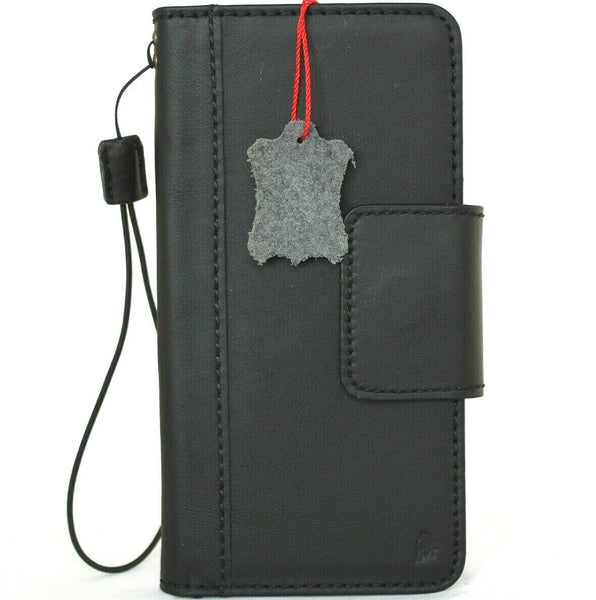 Genuine Black Leather Case For Samsung Galaxy Note 20 Ultra 5G Book Wallet Magnetic Closure Cover Card slots ID Window Soft Slim DavisCase