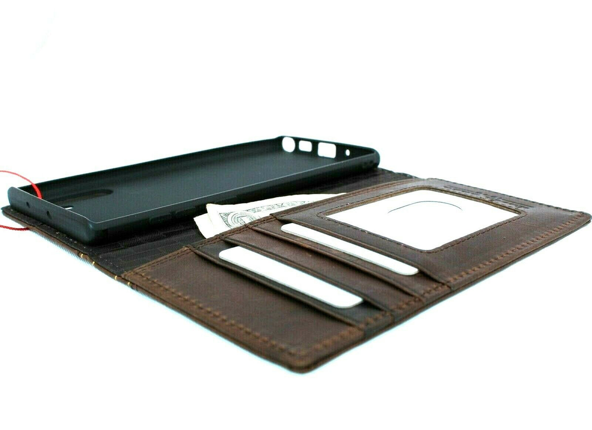 Handmade genuine full leather Samsung Galaxy Note 10 case with wallet features, ID window, slim stand, by DAVISCASE.