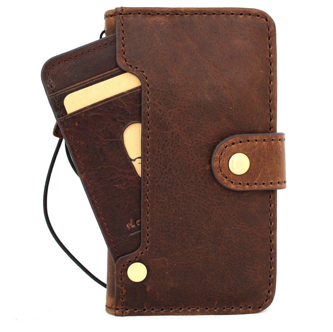 Genuine vintage leather case for Xiaomi 14T Pro by DAVISCASE, with card slots, wallet design, and wireless charging holder.
