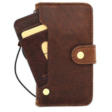 Genuine vintage leather case for iPhone 8 cover book wallet cards slim davis classic Art Wireless charging  flip holder ID