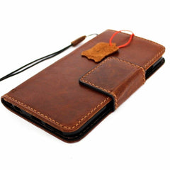 Genuine Leather For Apple iPhone 12 13 14 15 Pro Max 8 Plus XS Case Galaxy s22 s21 s20 Ultra s9 Note 9 10 20 21 A71 A52 A12 A21s A31 A32 Wallet Book Vintage Credit Cover Wireless  luxury Mini Magnetic
