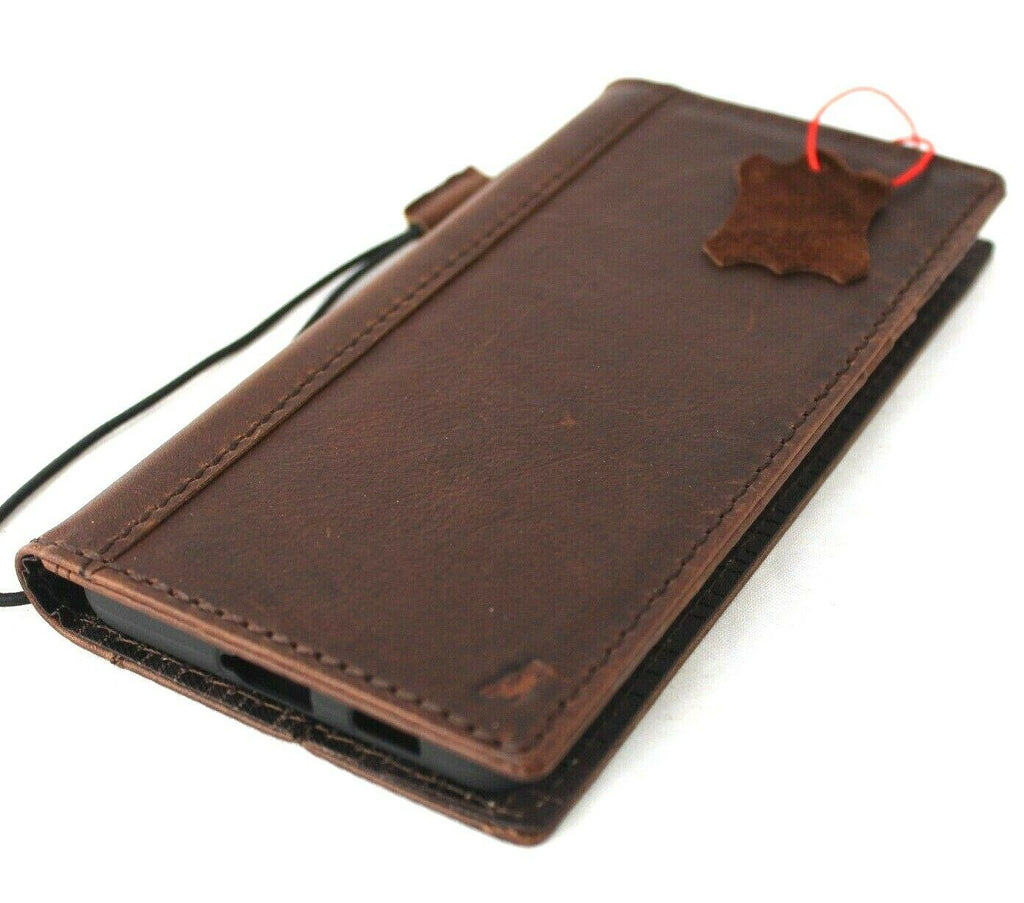 DavisCase genuine leather wallet cover for Samsung Galaxy S21 Ultra 5G, with card slots, ID window, rubber stand, and wireless charging.