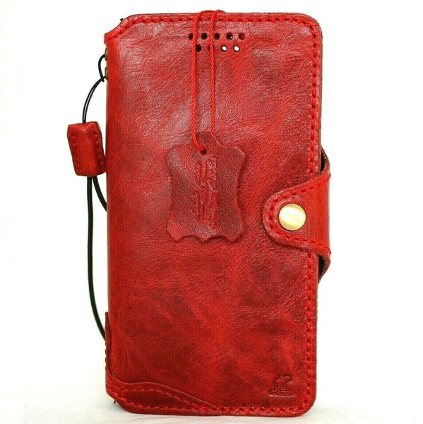 Genuine Red Leather Case for Apple iPhone 11 cover wallet credit holder book wireless charging holder Slim Style Davis