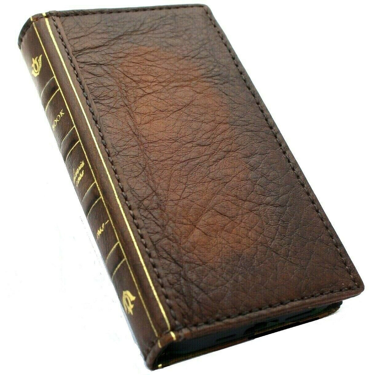 Daviscase genuine leather wallet case for OnePlus 9 Pro, vintage style full grain leather with card slots and magnetic cover.