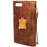 Echtleder-Hülle für iPhone 8 Plus, Buch-Brieftaschen-Abdeckung, Kredit-Halter-Fächer, luxuriöse Vintage-Hellbraun-Slim-Davicase