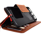 Genuine REAL leather iPhone 7 plus magnetic case cover wallet credit holder book luxury handmade Rfid Pay