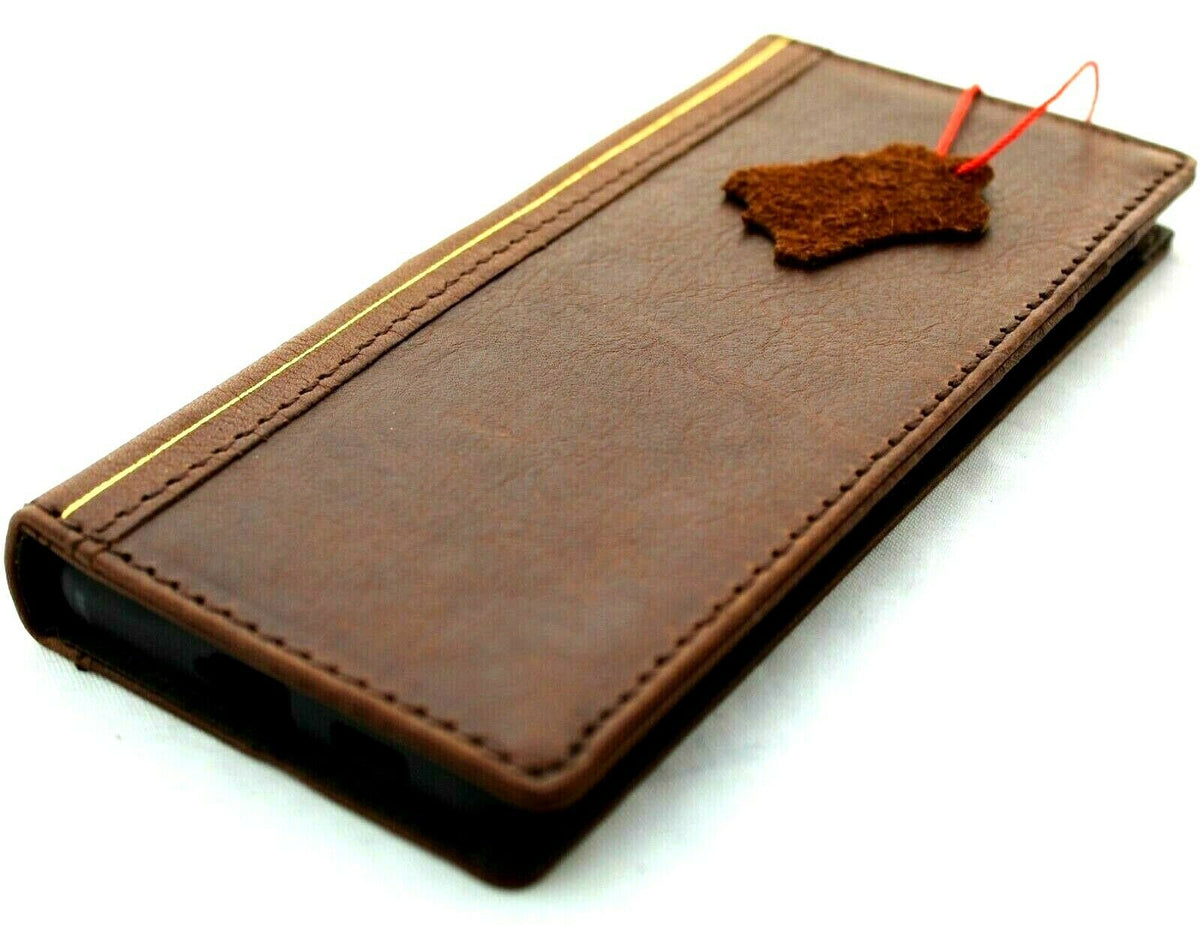 Genuine leather wallet case for Samsung Galaxy S21 Ultra 5G by DAVISCASE with card slots and wireless charging compatibility