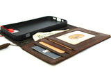 Genuine Dark Natural Leather Case For Apple iPhone 12 Mini Wallet Vintage Design Cards Slim Soft Cover Davis