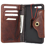 Genuine REAL natural leather iPhone 7 plus  case cover wallet credit holder book luxury Rfid Pay
