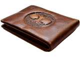 Portefeuille en cuir véritable pour hommes, fentes pour cartes de crédit, arbre de vie, fait à la main, Tan, bricolage DavisCase Luxury