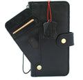 Genuine black leather book wallet case for Apple iPhone 12 Pro Max by DAVISCASE with ID window and credit card slots.
