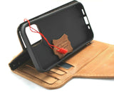 Étui en cuir véritable marron clair pour Apple iPhone 12 mini, portefeuille de livre, style de luxe vintage, emplacements pour cartes de crédit, fermeture souple, grain supérieur DavisCase