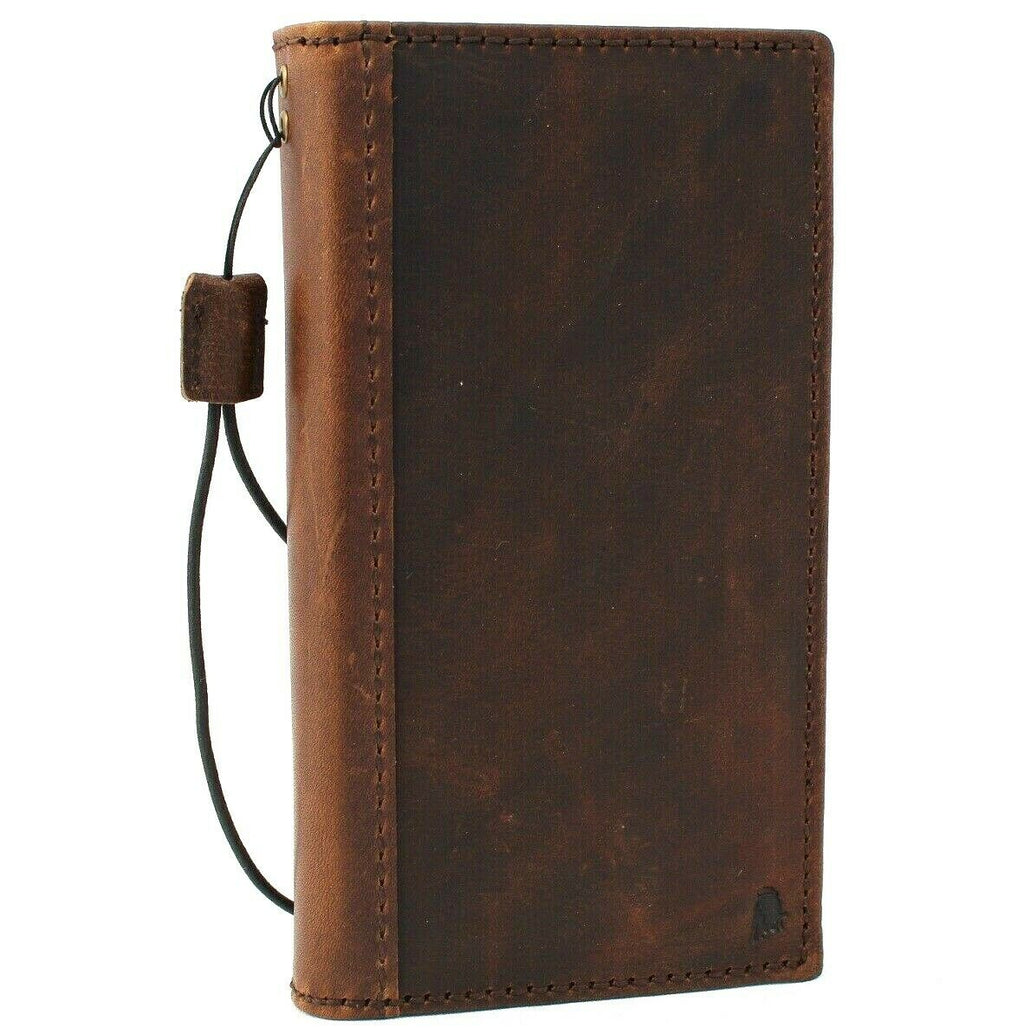 Genuine leather Samsung Galaxy A31 wallet case by DAVISCASE with ID window, card holder, and wireless charging compatibility.