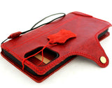 Echte Vollledertasche für Apple iPhone 11 Pro Max, Brieftasche, Kreditkartenetui, Buch, Rot, schlankes Design von Davis