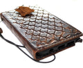 Genuine leather Google Pixel 7 Pro case by DAVISCASE with retro book wallet design, rustic finish, and wireless charging compatibility