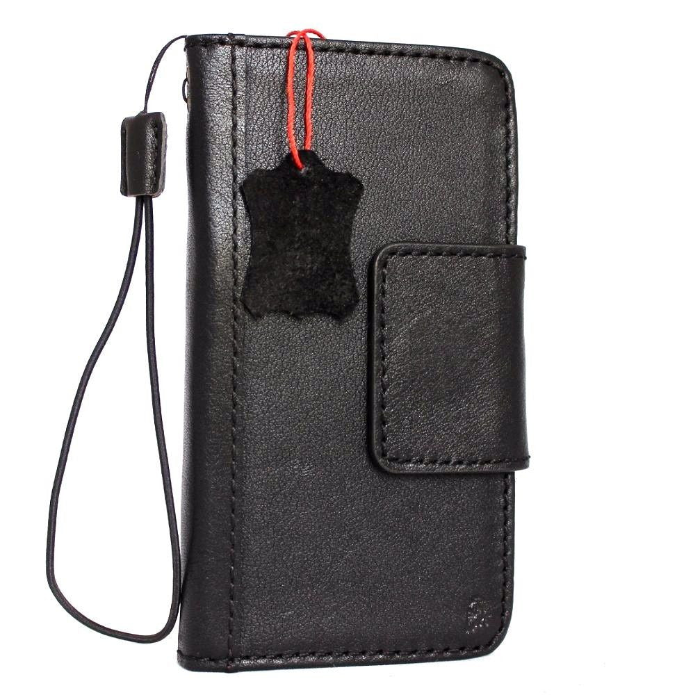 Handmade genuine Italian leather Samsung Galaxy S8 wallet case with magnetic closure and book-style design.