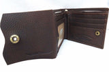 Men's Natural Soft Leather Wallet 3 Card Slots 1 id Window 3 Bill Compartments brown