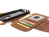 Echtleder-Hülle für Samsung Galaxy S9 Plus, Buch-Brieftaschen-Cover, abnehmbare, abnehmbare Kartenfächer, Ausweisfenster, Vintage-Braun, schlankes Daviscase