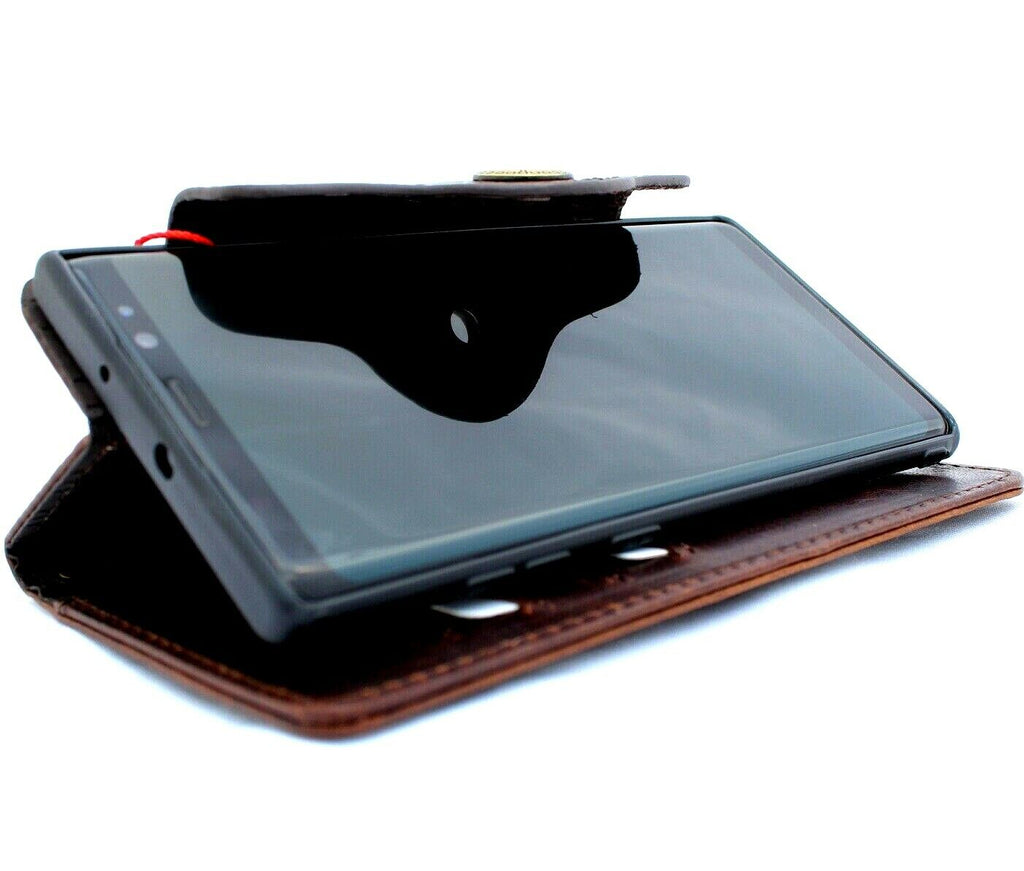 Handmade genuine leather phone case for Galaxy S24, S25, Fold 3-7, A71, A52, A53, A12, A32, A55 5G Plus with wallet clasp by DAVISCASE.
