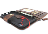 Echtes Leder für Apple iPhone XS Hülle, Vintage-Geldbörse, Kreditbuch, kabelloser Verschluss, handgefertigt, Gummiband